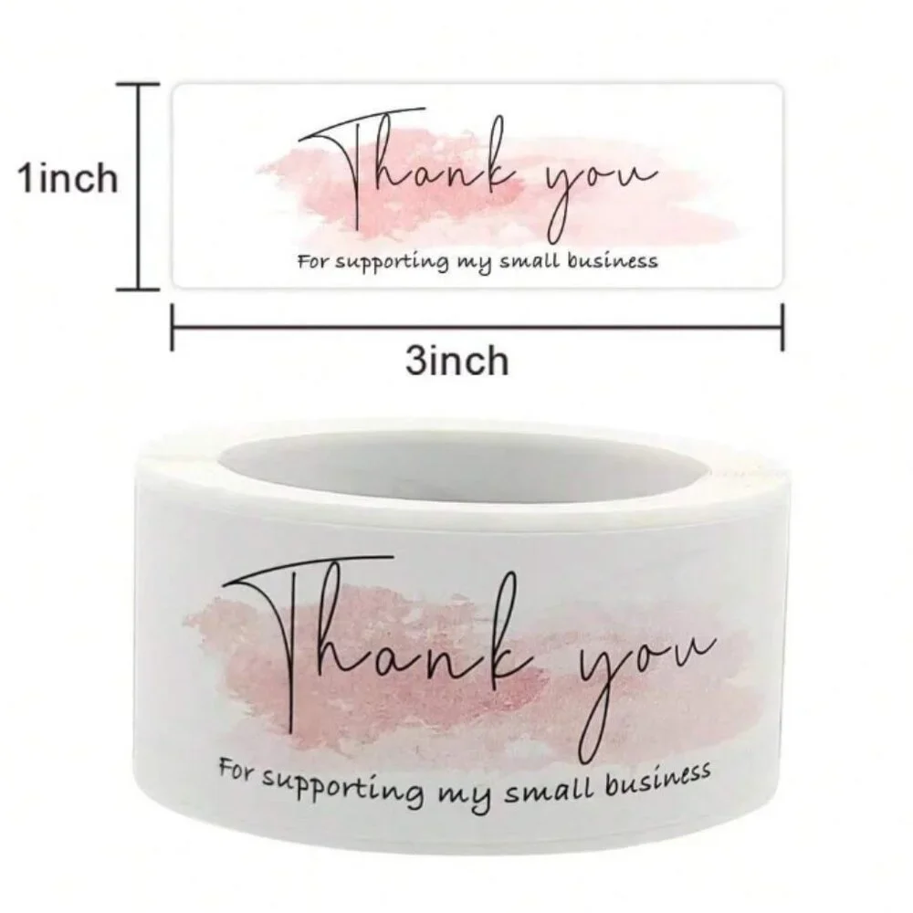 NEW THANK YOU FOR SUPPORTING MY SMALL BUSINESS LABEL STICKERS 4 ROLLS 480 TOTAL